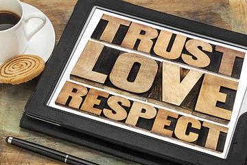 Image showing trust, love and respect words