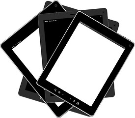 Image showing Set of tablet pc computers with blank screen