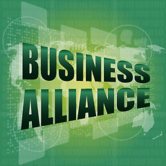 Image showing business concept, business alliance digital touch screen interface