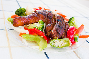 Image showing Jerk Chicken with Vegetables