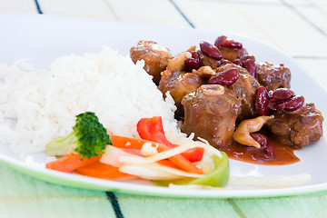 Image showing Oxtail Stew with Rice and Vegetables