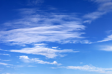 Image showing Blue sky with clouds in summer sunny day