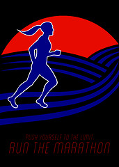 Image showing Marathon Runner Female Pushing Limits Poster