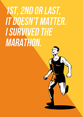 Image showing I Survived Marathon Runner Retro Poster