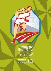 Image showing Marathon Runner Race Track Retro Poster