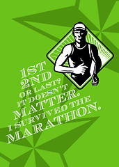 Image showing Male Marathon Runner Retro Poster