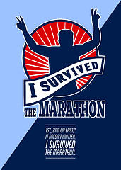 Image showing Marathon Runner Survived Poster Retro