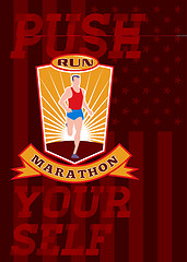 Image showing Marathon Runner Push Yourself Poster Front