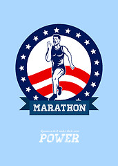 Image showing American Marathon Runner Power Poster