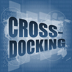 Image showing cross docking word on digital touch screen