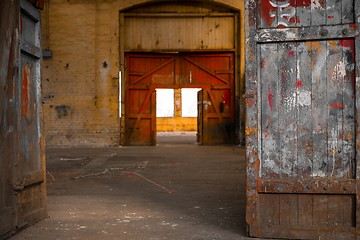 Image showing Industrial interior of an old factory