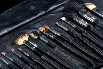 Image showing Makeup Tools in a leather case