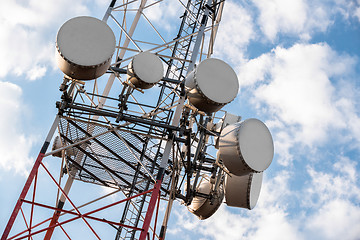 Image showing Large Communication tower against sky