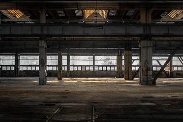 Image showing Large industrial hall of a repair station