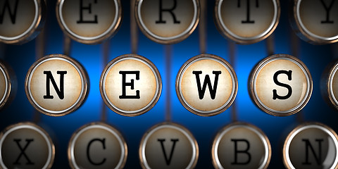 Image showing News on Old Typewriter's Keys.