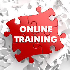 Image showing Online Training on Red Puzzle.