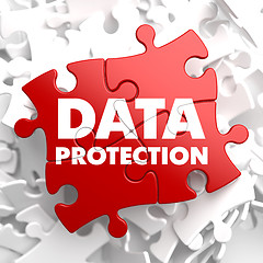 Image showing Data Protection on Red Puzzle.