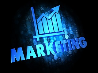 Image showing Marketing on Dark Digital Background.