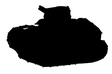 Image showing Silhouette of tank