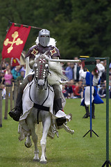 Image showing Knights jousting warwick castle England uk