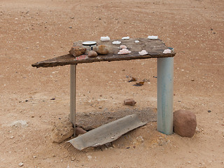 Image showing Selling salt at the Atlantic coast, Namibia