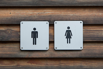 Image showing Man and a lady toilet sign
