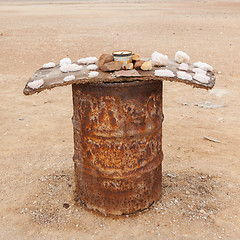 Image showing Selling salt at the Atlantic coast, Namibia