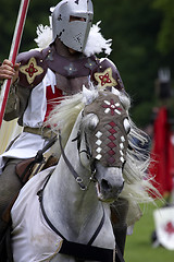 Image showing Knights jousting warwick castle England uk