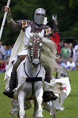 Image showing Knights jousting warwick castle England uk