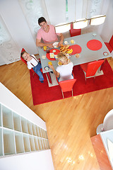 Image showing family have healthy breakfast at home