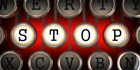 Image showing Stop on Old Typewriter's Keys.