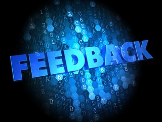 Image showing Feedback on Dark Digital Background.