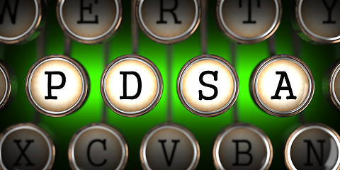 Image showing PDSA on Old Typewriter's Keys.