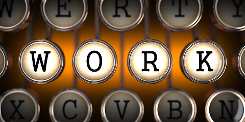 Image showing Work on Old Typewriter's Keys.