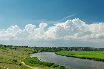 Image showing river under cloudy sky