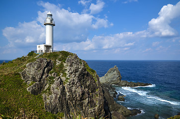 Image showing Lighthouse at cliffs