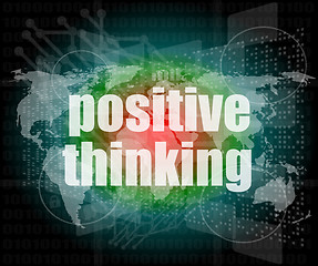 Image showing positive thinking on screen - motivation business concept