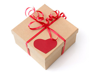 Image showing Valentine gift box with red heart