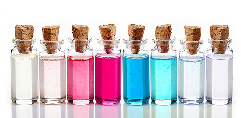 Image showing Bottles of Spa essential oils 