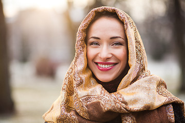 Image showing Business woman wearing headscarf