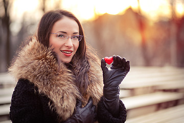 Image showing Valentines day girl on the street