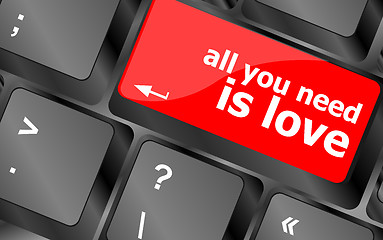 Image showing Computer keyboard key - all you need is love