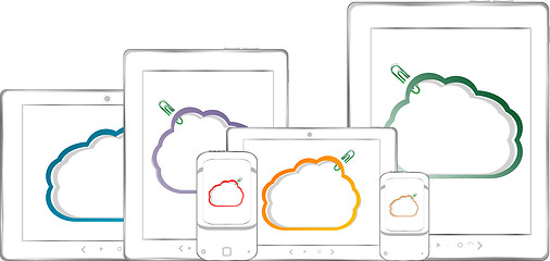 Image showing Business dashboard with graphs in a pc tablet and smart phones