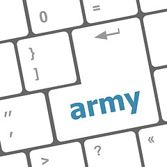 Image showing Keyboard with enter button, army word on it