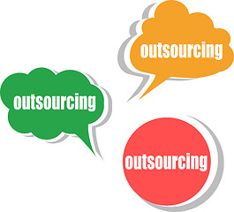 Image showing outsourcing. Set of stickers, labels, tags. Business banners, Template for infographics