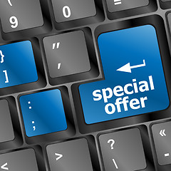 Image showing special offer button on computer keyboard