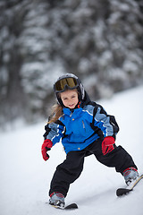 Image showing Little ski girl