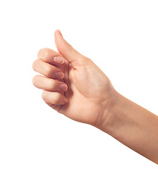 Image showing Thumb up on white background isolated