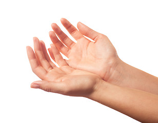 Image showing Two begging hands