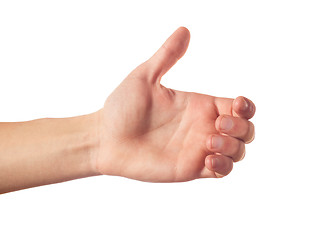 Image showing Thumb up human hand isolated